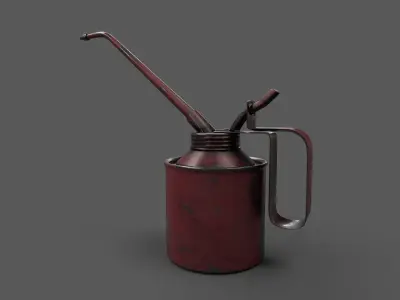 Oilcan Rusty PBR Game Ready Low-poly 3D model Low-poly 3D model