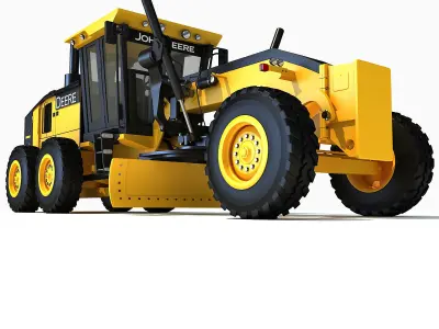 Yellow John Deere Grader 3D model