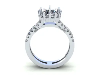 Tow Row Pav Wedding Ring 397 3D print model