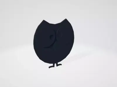 low poly  owl on the roof Free low-poly 3D model