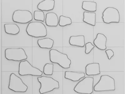 Collection of stone slate 3D model