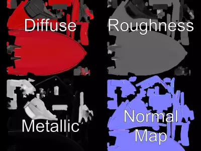 Sleek Red Speedboat model pack Low-poly 3D model