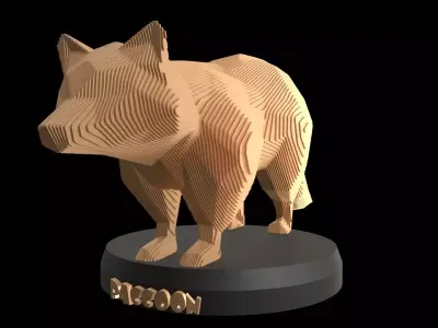 Parametric Raccoon Low-poly 3D model