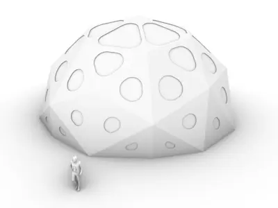 Geodesic Dome with Dynamic Perforations 3D model