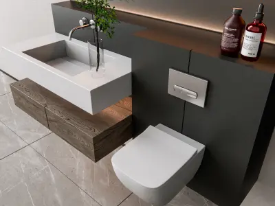 Vanity bathroom set 01 3D model