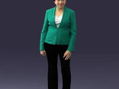 000377 Woman in Green Jacket 3dp 3D print model