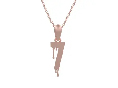 Model 1240 7 Bloody Terror Initial Number Pendant 3D print model