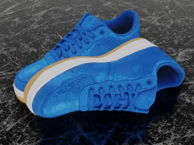 CLOT X NIKE AIR FORCE ONE 3D SHOES Low-poly 3D model