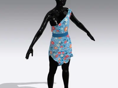 Woman Cloth Dress Low-poly 3D model