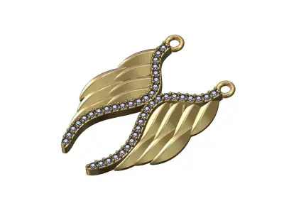 Diamond wings pendant 3D print model