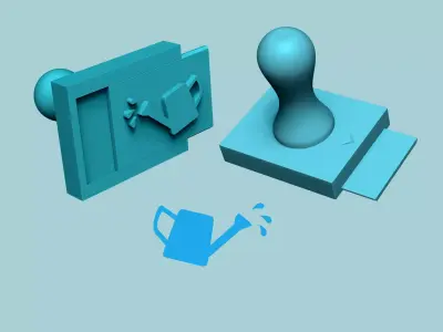 Stamp 62 - Watering Can - Fondant Decoration Maker Toy 3D print model