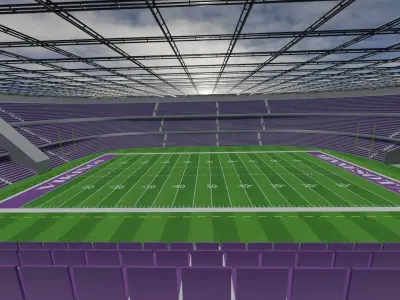 Minnesota Vikings - American Football Stadium Low-poly 3D model