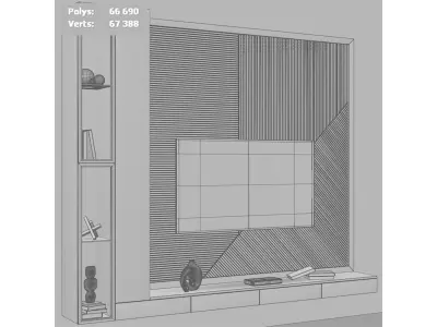 TV wall kit Modern furniture 3D model