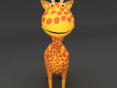 Giraffe rigged toon 3d model  Low-poly 3D model
