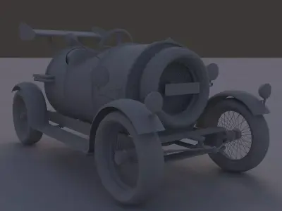 Car  antique model coupe Low-poly 3D model