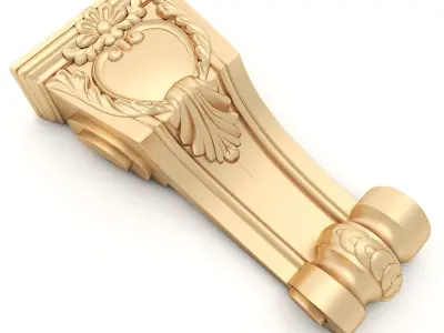 Corbel 5 ornate gold column 3D model