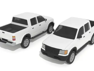 3 Generic low-poly  pickups Low-poly 3D model