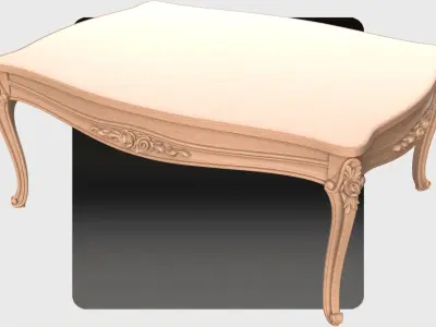 Carved tea table for cnc 13 3D model