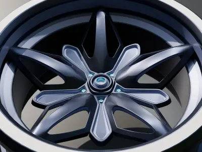 Sport car rim wheel - Star shape 3D model