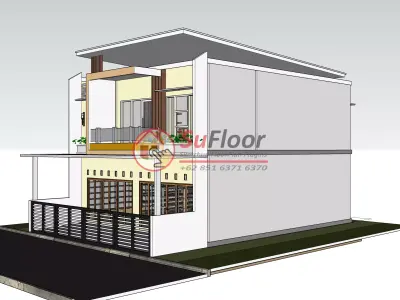 House 9x14m code 599 - Sketchup 3D model 3D model 3D model