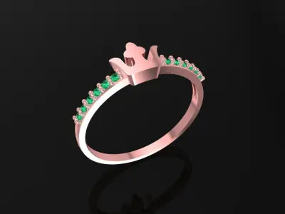 Crown Diamond Ring 3D Model  2377 3D print model