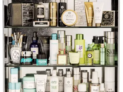 A set of cosmetics in a beauty salon for make-up 3D model