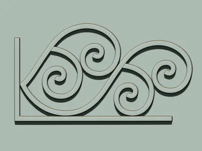 Grill Ornament IMM and VDM Brush for Zbrush Vol 2 Low-poly 3D model