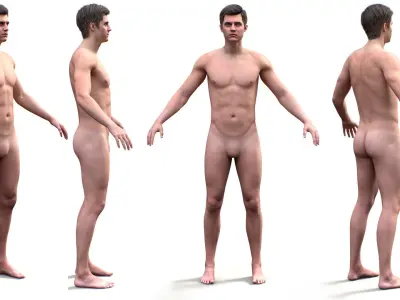 Man Backpacker - Modular - Rigged Low-poly 3D model