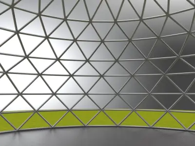 Geodesic dome large dome frame structure 3D model