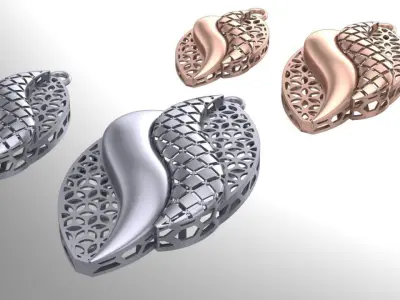 Gold Fusion pendant 3D print model