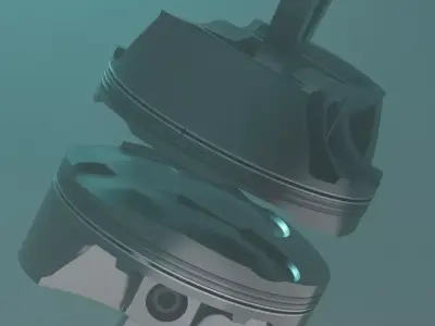 Engine piston 3D model 2