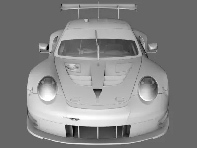 Porsche 911 RSR 2017 Low-poly 3D model