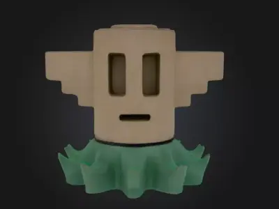 Wooden Garden Spirit Free low-poly 3D model