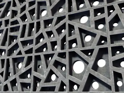 Tile concrete angle line hole n6 3D model