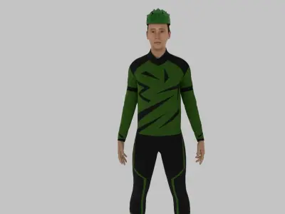 Cyclist Character Low-poly 3D model purchase