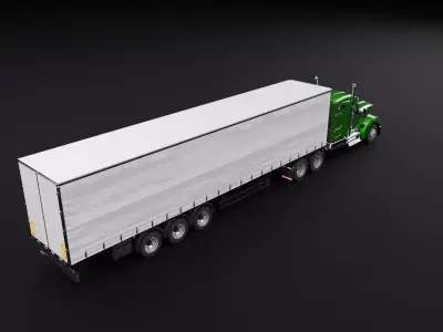 Kenworth 990 Truck Green 3D model