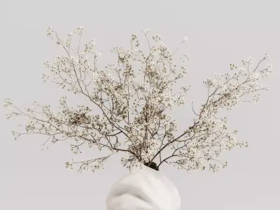 plants bouquet vase 53 3D model