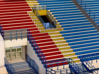 Stadium Sport Soccer Tribune High detail 3D model