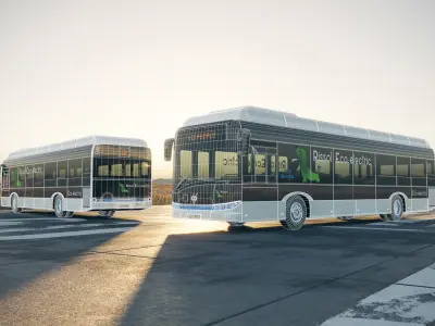 Public transport eco bus unbranded 3D model