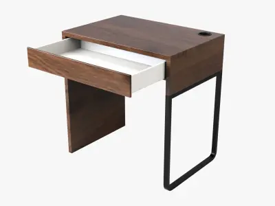 Mini Desk 01 - Walnut Wood 3D model