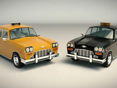Low Poly Taxi Cab 01 Low-poly 3D model
