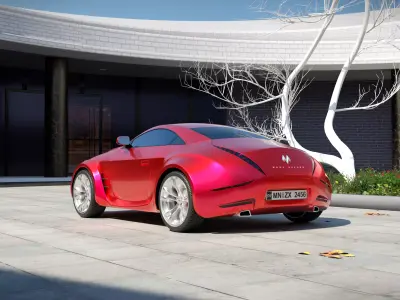Concept CAR Model With Rigg Low-poly 3D model