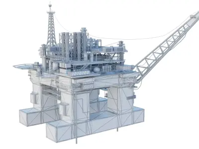 Oil Rig Realistic Industrial 3D Model 3D model