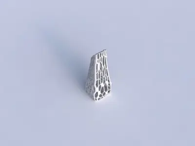 Vase top bent rectangle with faceted organic lattice 3D print model