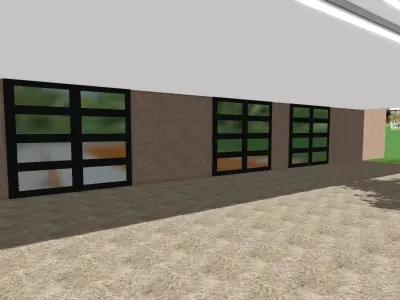 8 foot Black Glass Garage Door 3D model