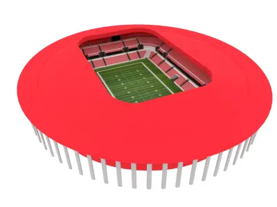 American Football Stadium Low-poly 3D model 23
