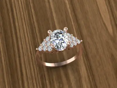 Diamond Jewelry Ring 3D print model 8