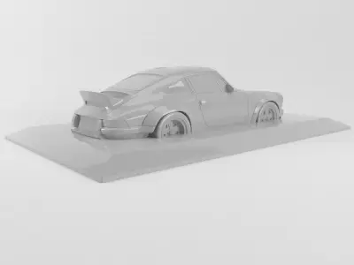 The silhouette of the car 1990 Porsche 911 Singer 3D print model