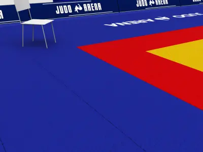 Judo tatami sport arena low poly Low-poly 3D model