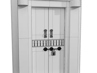 Turkish Door Vintage Rustic Blender Low-poly 3D model